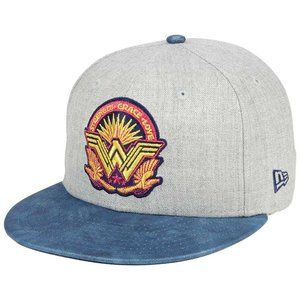NWT New Era Wonder Woman Strength Grace Love Leather Visor Snapback Hat